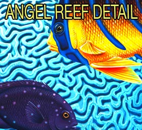 "Aquarium" original art image is 27x31" painted in gouacheangel Reef detail